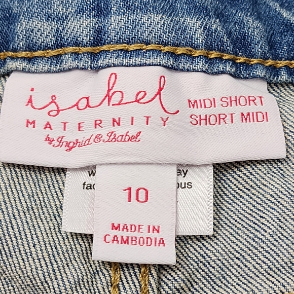 ISABEL MATERNITY by Ingrid & Isabel Grow With You Blue Midi Shorts. Size:10 - Picture 6 of 12
